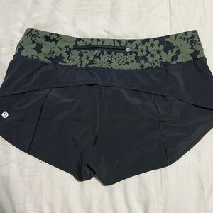 Lululemon Speed Shorts-2.5” inseam- Black and Green